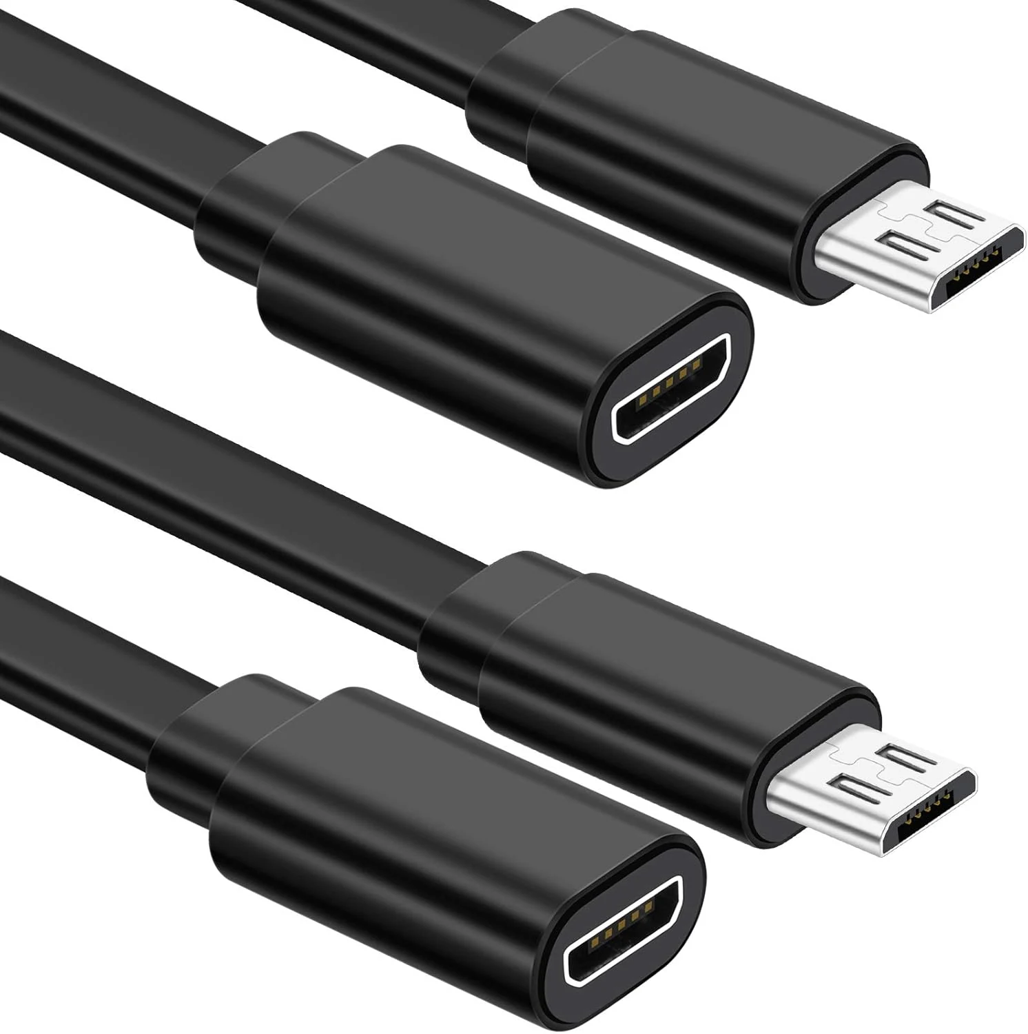 Sumind 2 Pack Micro USB Extension Cable 10 ft/ 3 Meters Male to Female Extender Cord