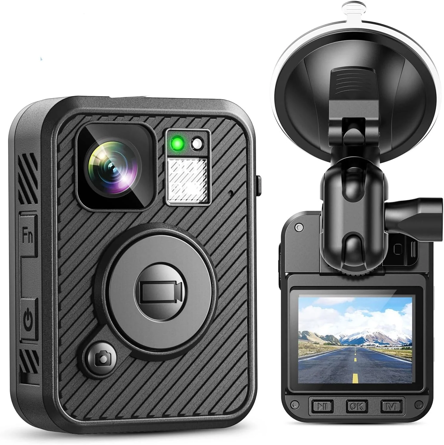 BOBLOV F2 128GB Body Camera with Dual-Screen, GPS Body Worn