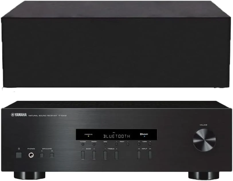 Stereo Receiver Dust Cover Compatible with Yamaha R-S202BL/R-N303BL/RX-V385/RX-V685 Stereo Receiver (Water Resistant Protector Sleeve- 18 x 14.6 x 5.7Inch, Black)