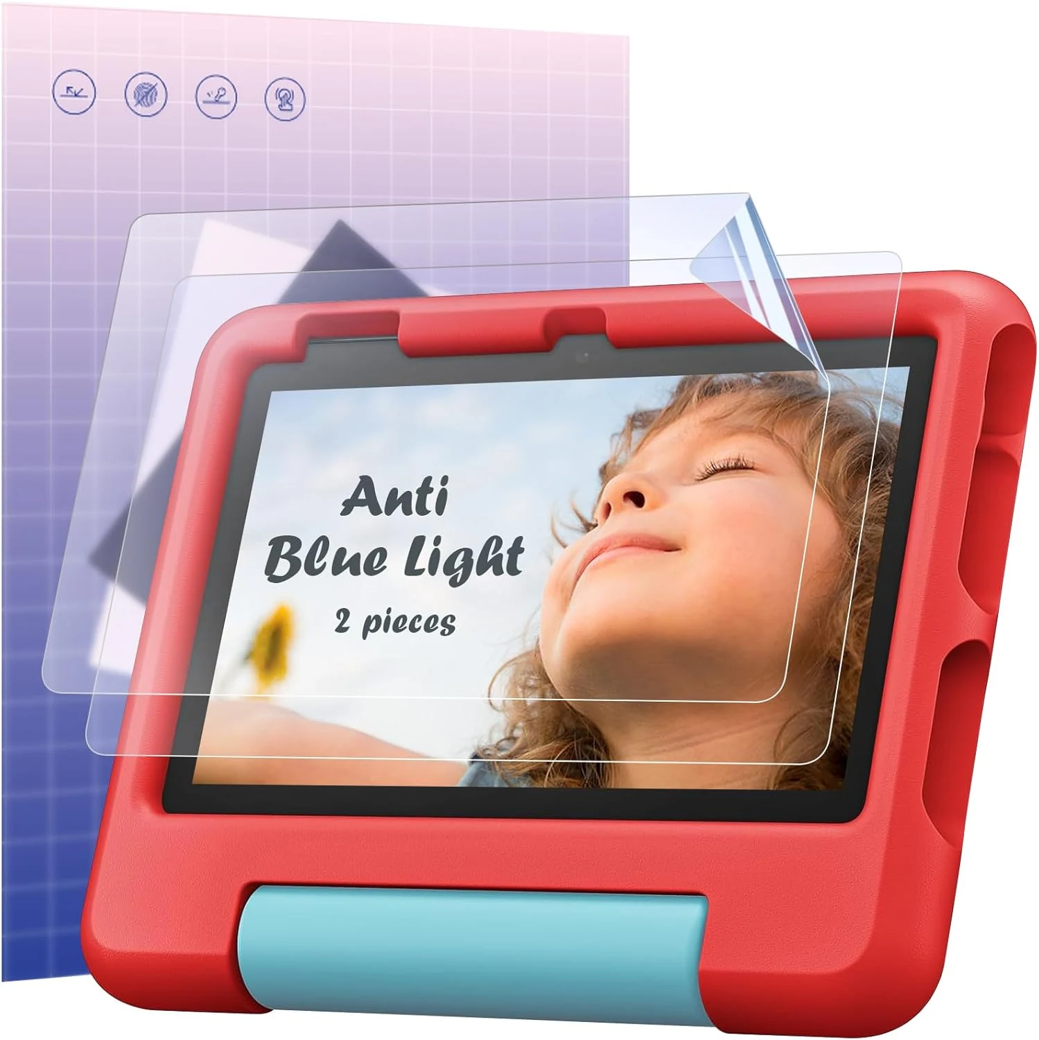IPROKKO 2 Pack Anti Blue Light Screen Protector for Fire 7/7 Kids (2022)