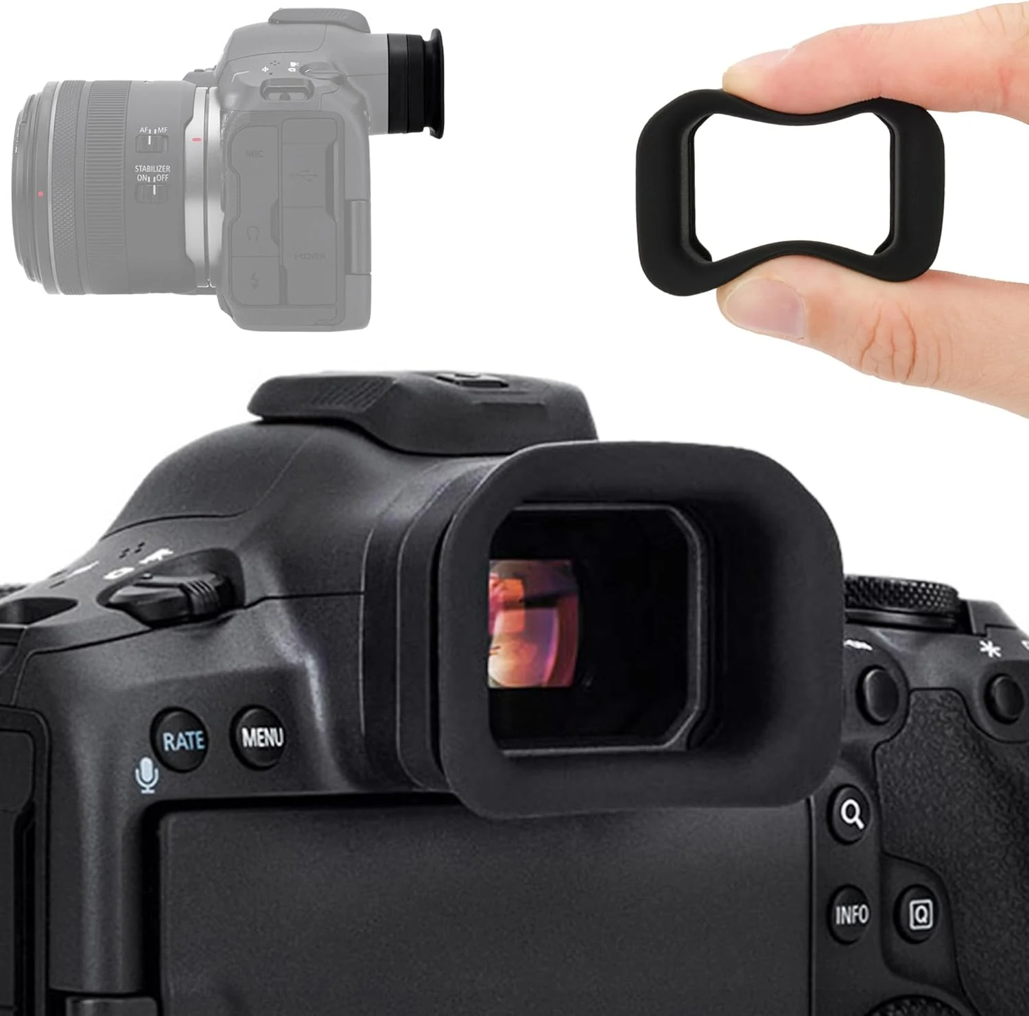EOS R5 Mark II Eyecup, Extended Soft Silicon R5II Eye review