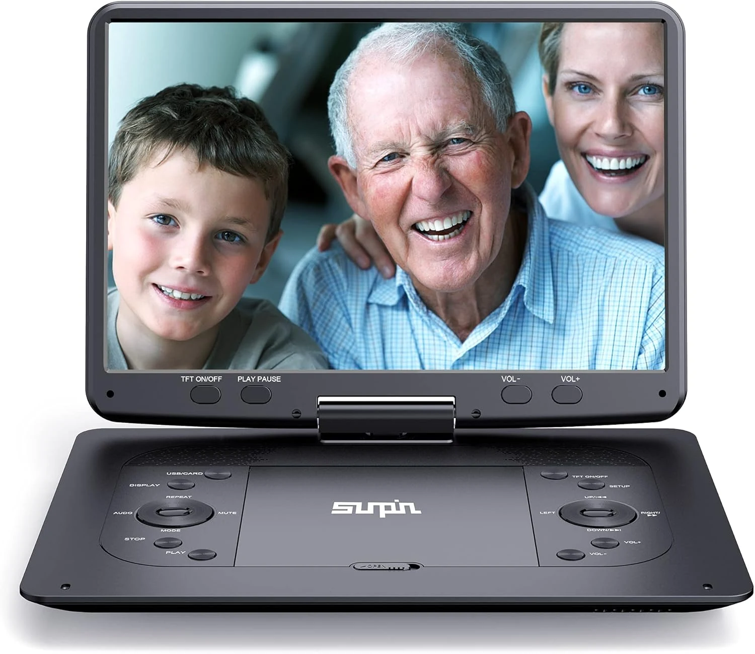 16.9'' Portable DVD Player with 14.1'' HD Large Screen, 5 Hours Rechargeable Battery (SUNPIN)