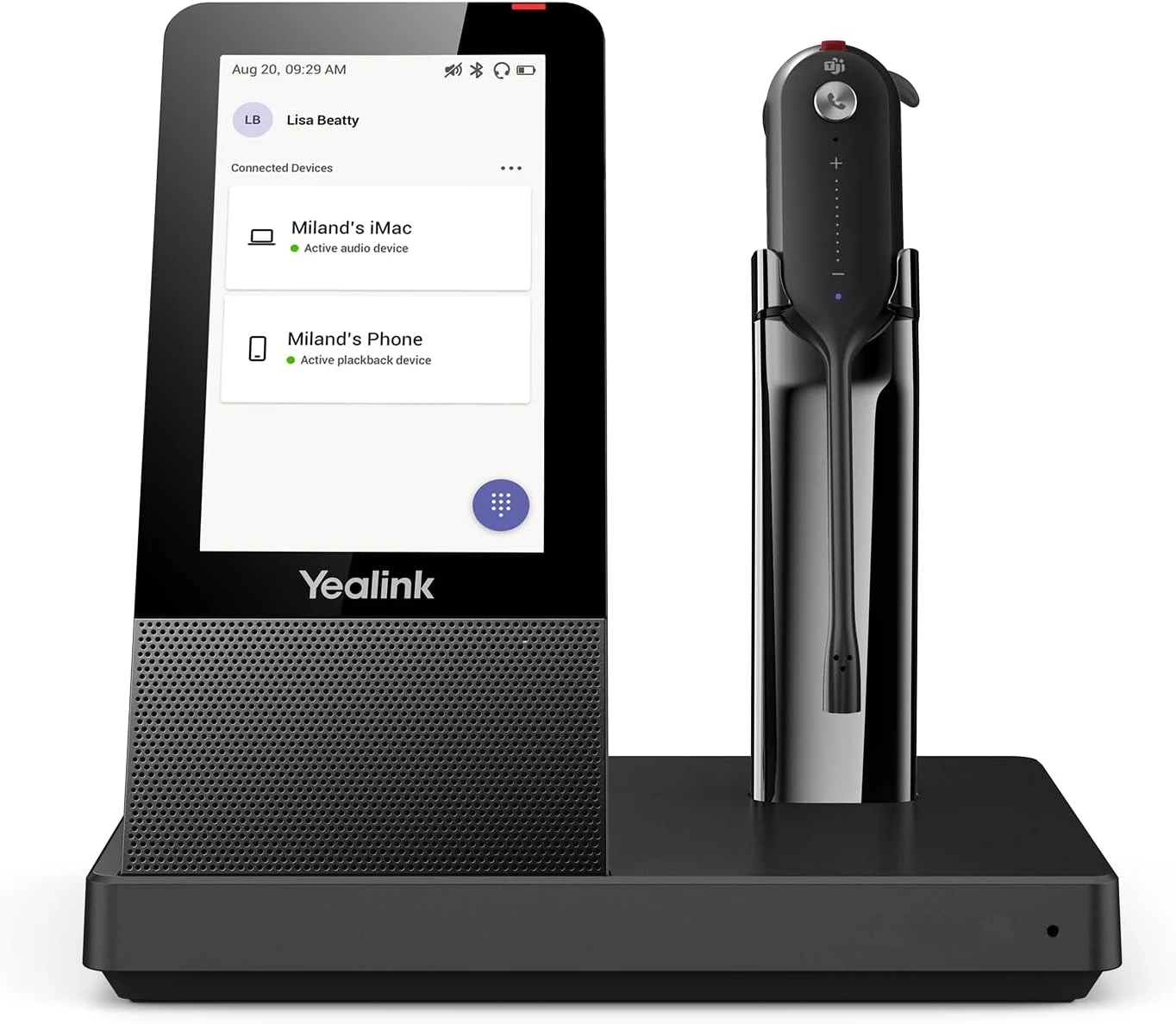 Yealink WH67 Wireless DECT Headset Upgrade, Teams Certified, Compatible with Desk Phone, PC, Mobile Phone
