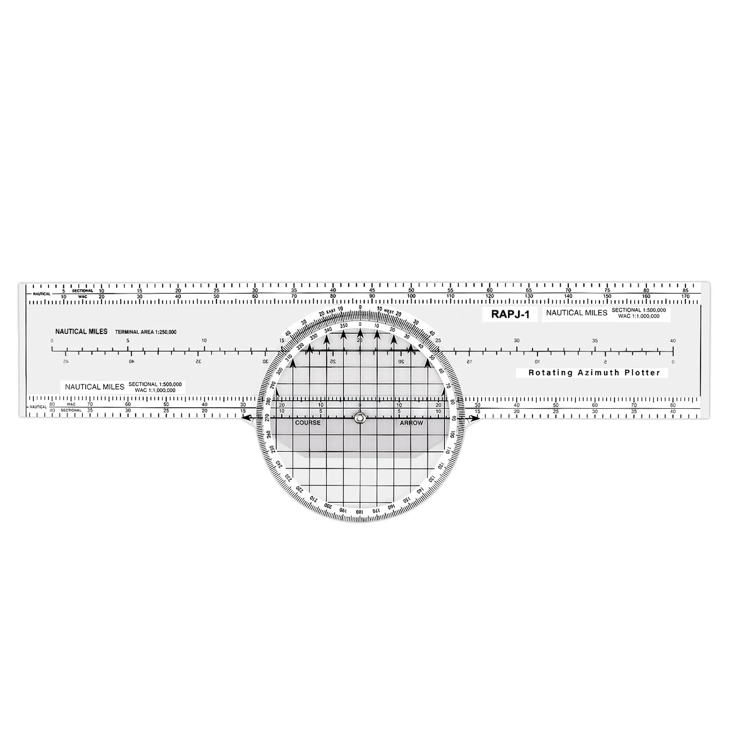 Aviation Plotter Aviation Slide Rule with 8 Functions for Pilot Student Accessories Rotating Azimuth Plotter, WAC Charts, Air Navigation Plotter