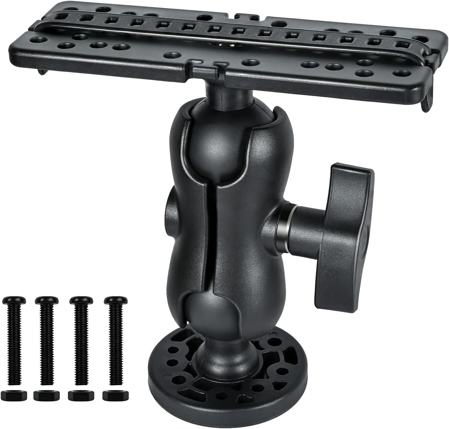 Fish Finder Mount Base, Universal 360° Rotation Ball-Mount Fish Finder Bracket