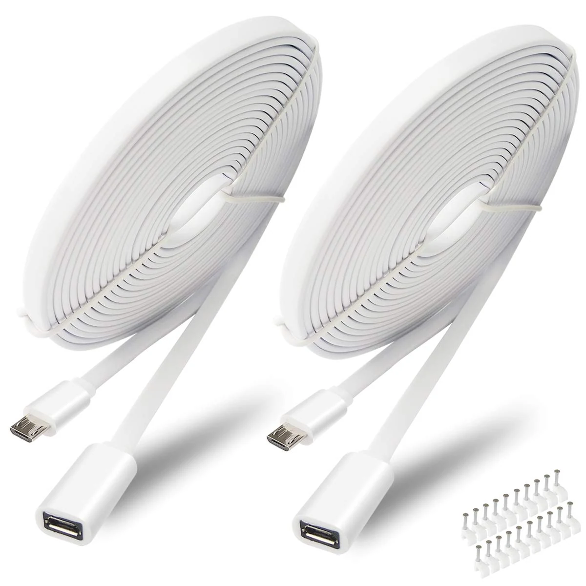SIOCEN 2 Pack 13FT Micro USB Extension Cable for Zmodo (Male to Female)