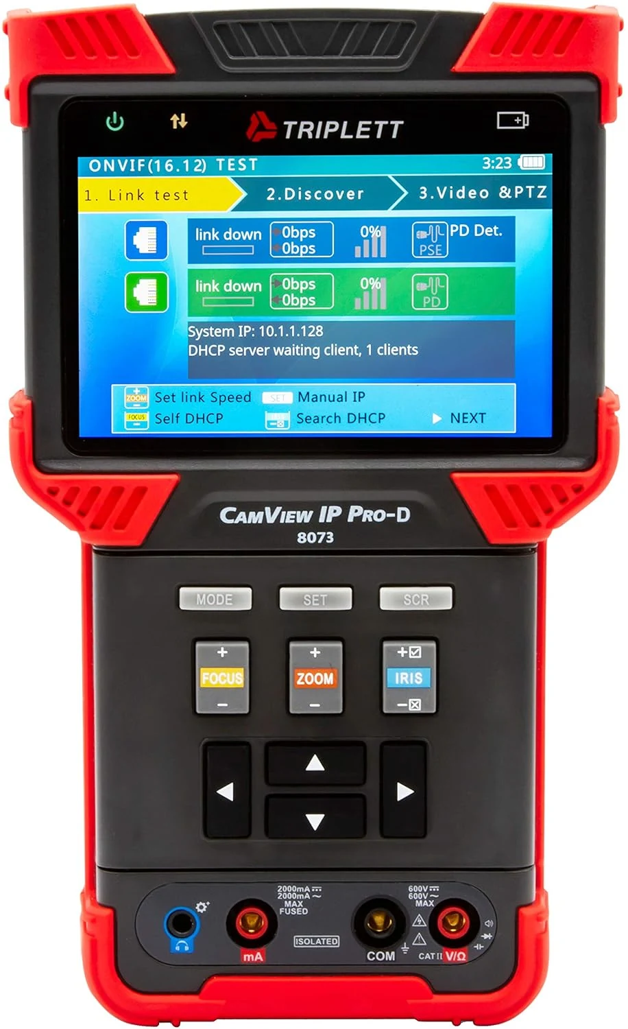 Triplett 8073 CamView IP Pro-D CCTV Camera Tester with Built-in DHCP Server