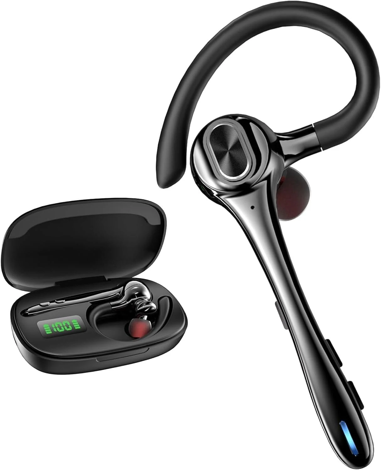 Orancu D2 single-ear Bluetooth headset with noise-canceling mic (160H standby)