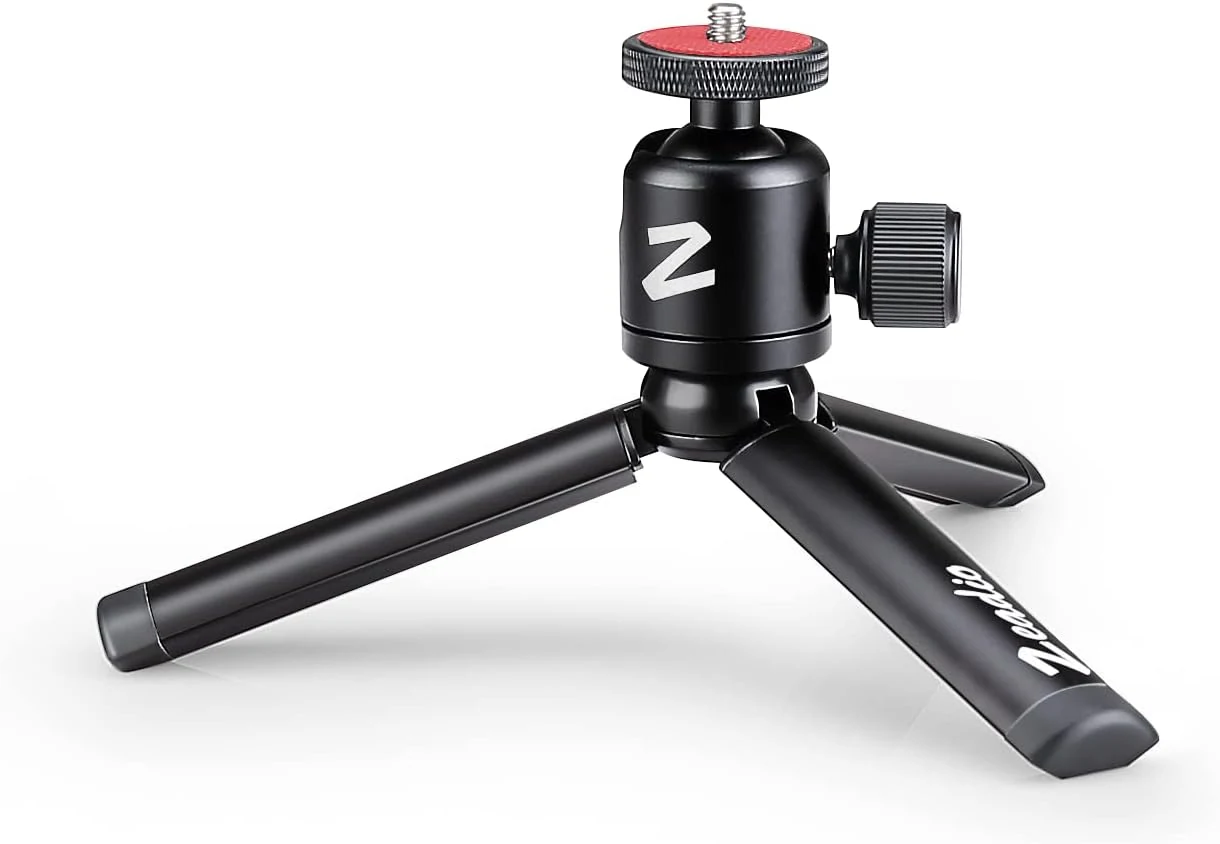 Zeadio Metal Mini Tripod + Ball Head Mount with 1/4 Inch Screw