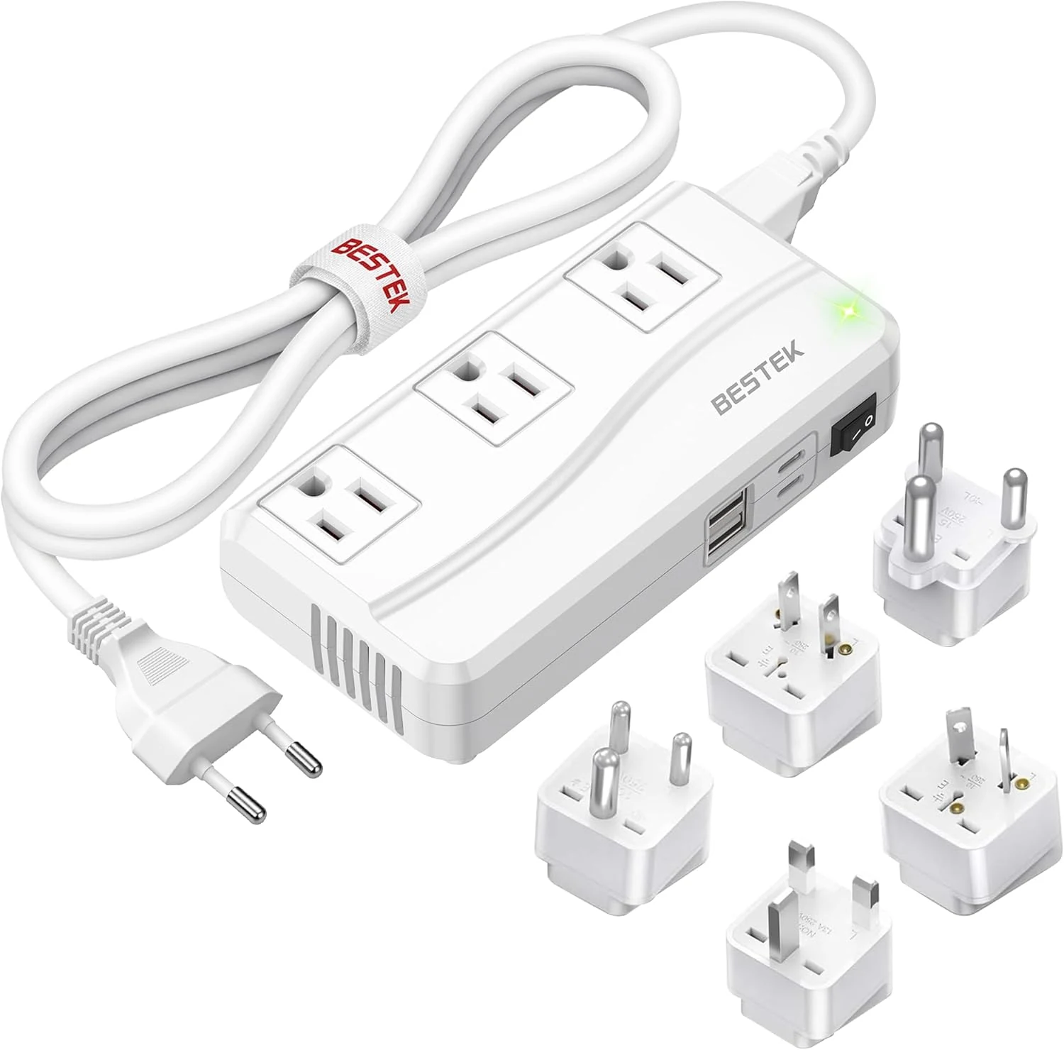 BESTEK 220V to 110V Converter, 300W AC Voltage Converter US to Europe with 2 USB-C (PD20w)