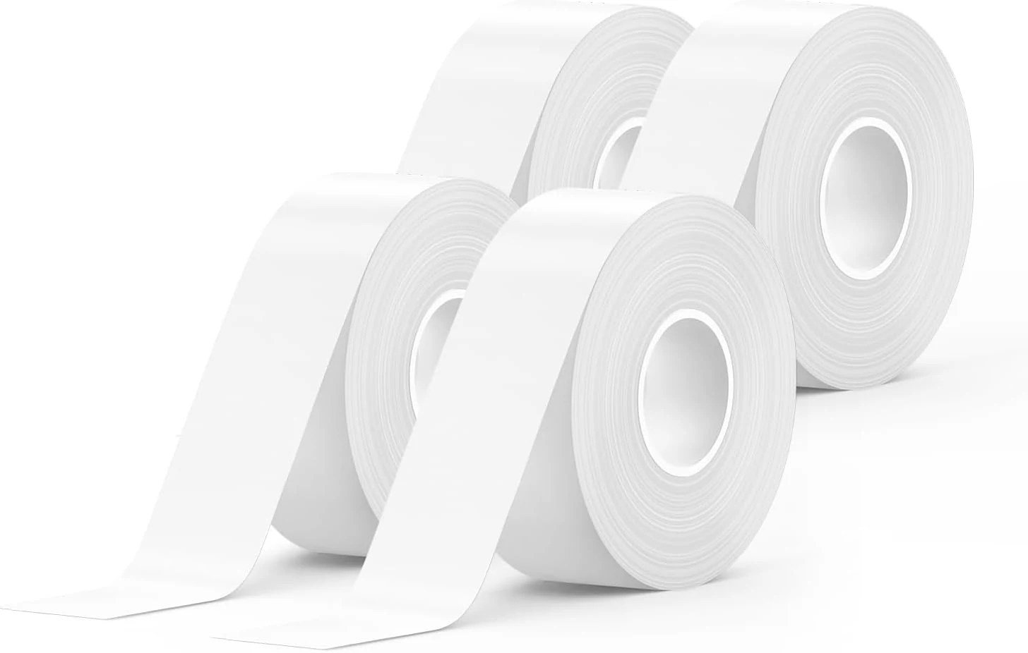 SUPVAN E10 & E11 Label Maker Tape, 4 Rolls 0.59in × 19.7ft (15mm × 6m) Label Tape Refill