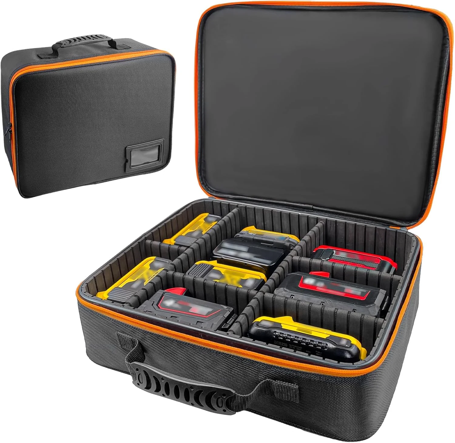 Extra Large Hard Tool Battery Carrying Case fits for Dewalt/Milwaukee/Makita 20V/60V/12V/18VBattery & Charger