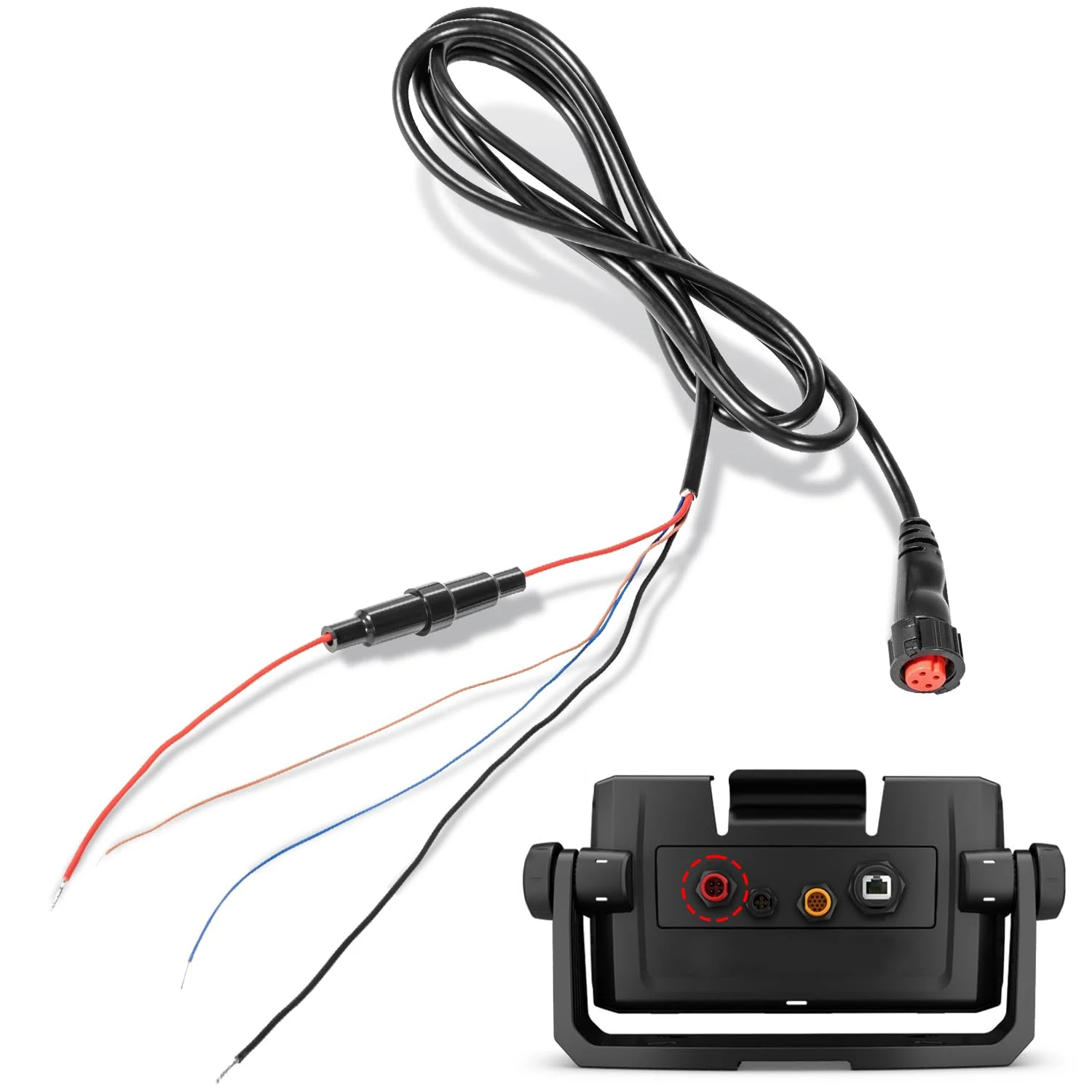 [Upgraded Version] 010-12445-00 Power/Data Cable Threaded 4-Pin Fits for Garmin