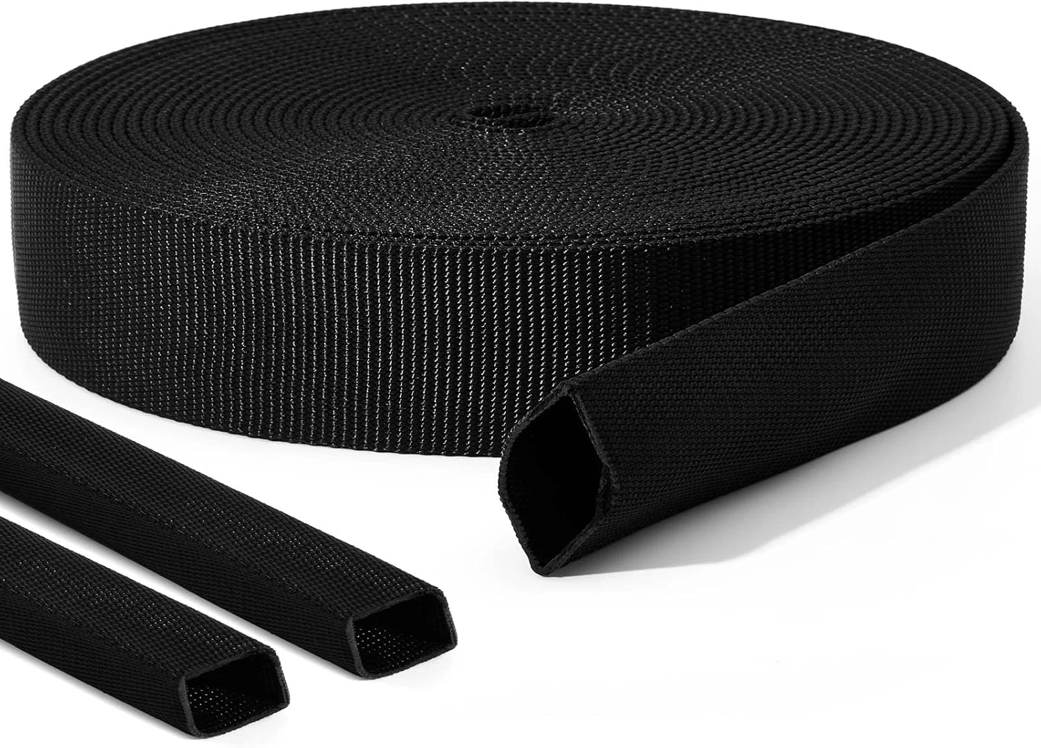Hanaive 26 ft Nylon Hydraulic Hose Protector Sleeve Tig Torch Cable Cover Black Protective Cover Hose Sheath Hydraulic Wrap Cutting Wire Sheath Sleeve Management Wrap for Cord Tig(1 Inch Id)