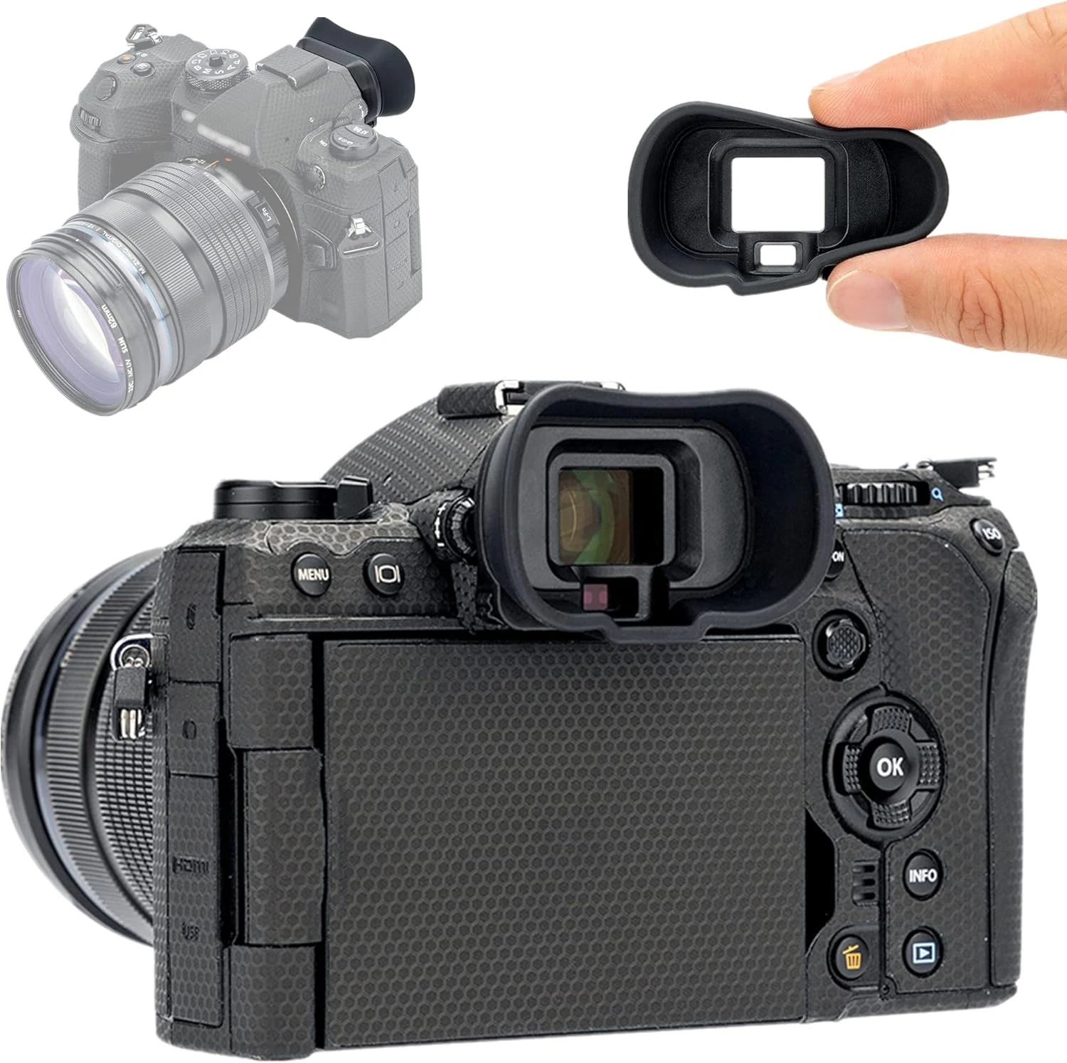 Soft Silicon Camera Viewfinder Eyecup Eye Cup Eyepiece Replacement for Olympus OM-1 Mark II & OM-1