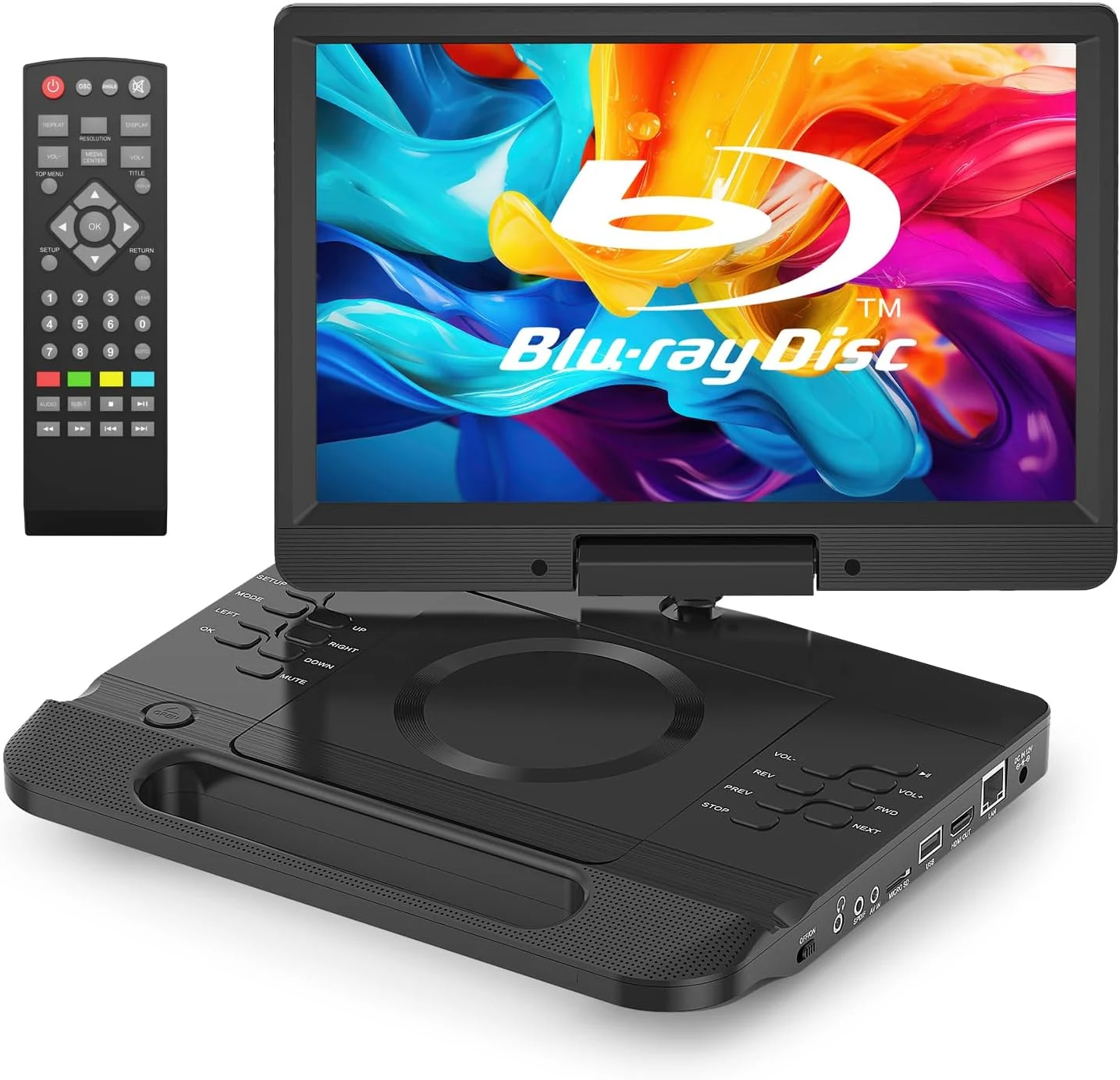 FANGOR 13.3’’ Portable Blu Ray Player with 12’’ 1080P Full