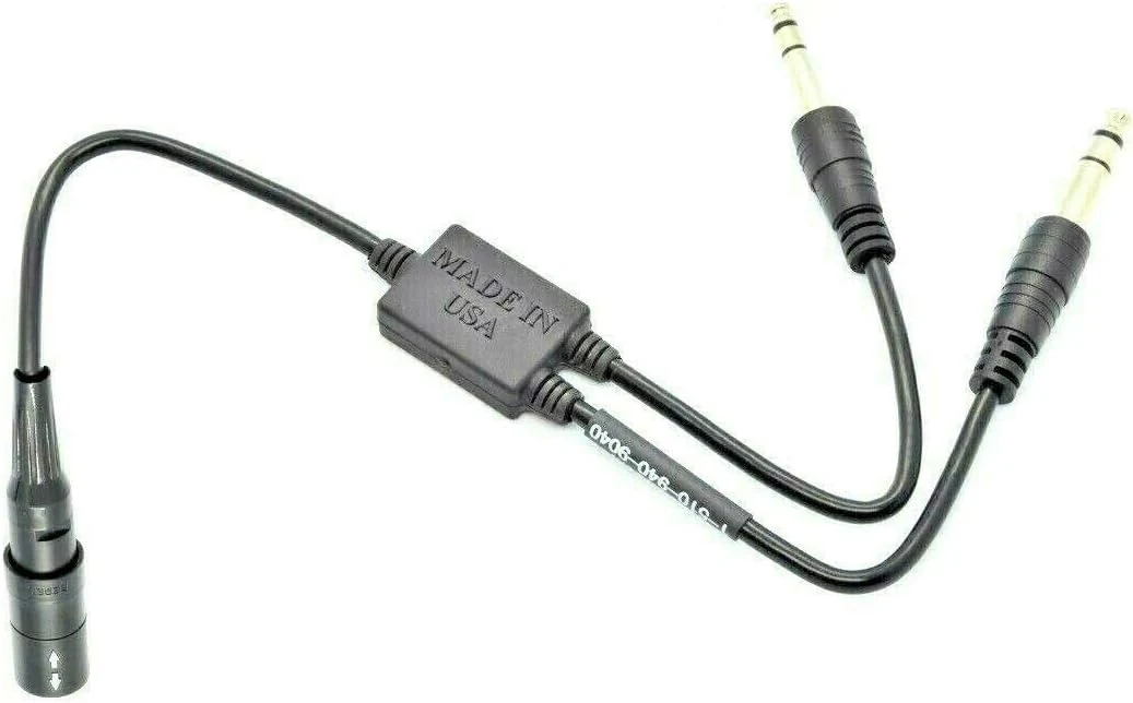 Bose Lemo (6pin) to GA Dual Plug General Aviation Headset Adapter (TUHIMO)