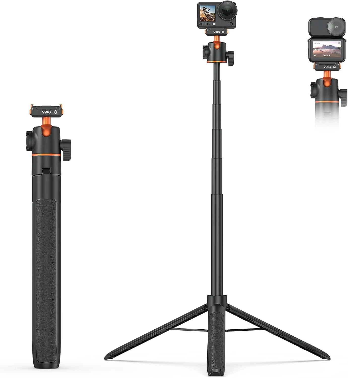 VRIG 55" Action Camera Selfie Stick Tripod for DJI Osmo