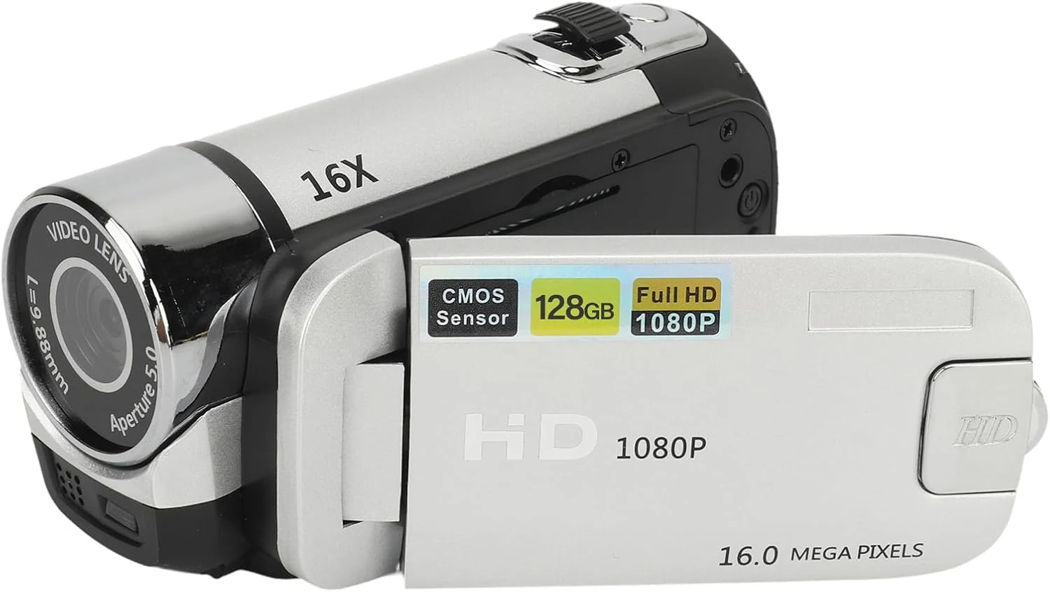 Vintage Video Camera Camcorder, 16Mp Cam Corder, 1080P Digital Camera, 2.4 Inch Rotatable Screen Camcorder, 16X Zoom HD Video Recorder with Fill Light