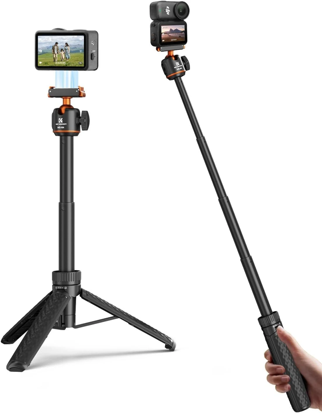 K&F CONCEPT Upgrade 25.6"/65cm Magnetic Quick Release Tripod for DJI Osmo Action 6