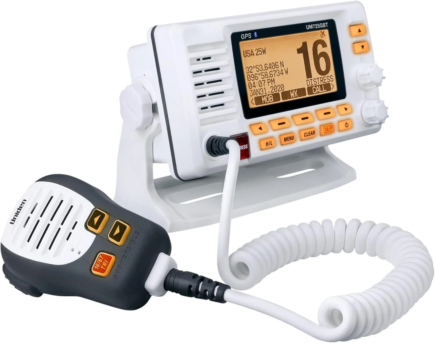 Uniden UM725GBT Marine VHF Radio, All USA, Canada, and Intl.
