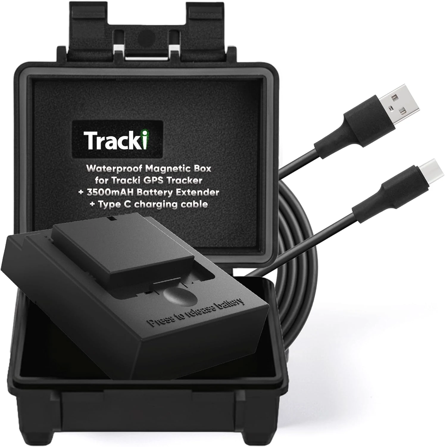 Tracki Waterproof Magnetic Box & Battery Extender – for Tracki Universal GPS Tracker Only