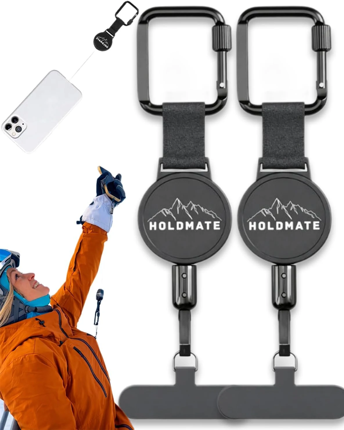 Phone Lanyard, Retractable Phone Tether, For Iphone & Smartphones, For Skiing, Hiking, Cycling