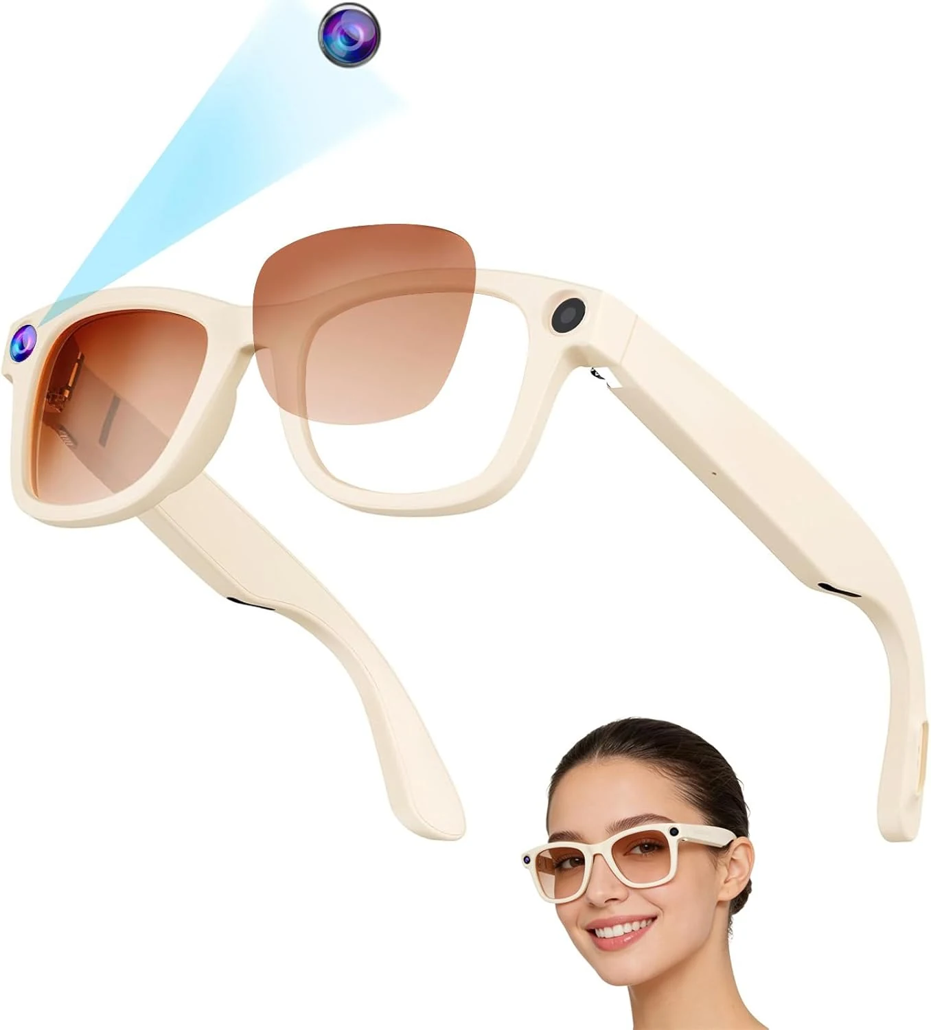 Zigtik AI Smart Glasses with Camera (8MP) and 1080P Video Recording