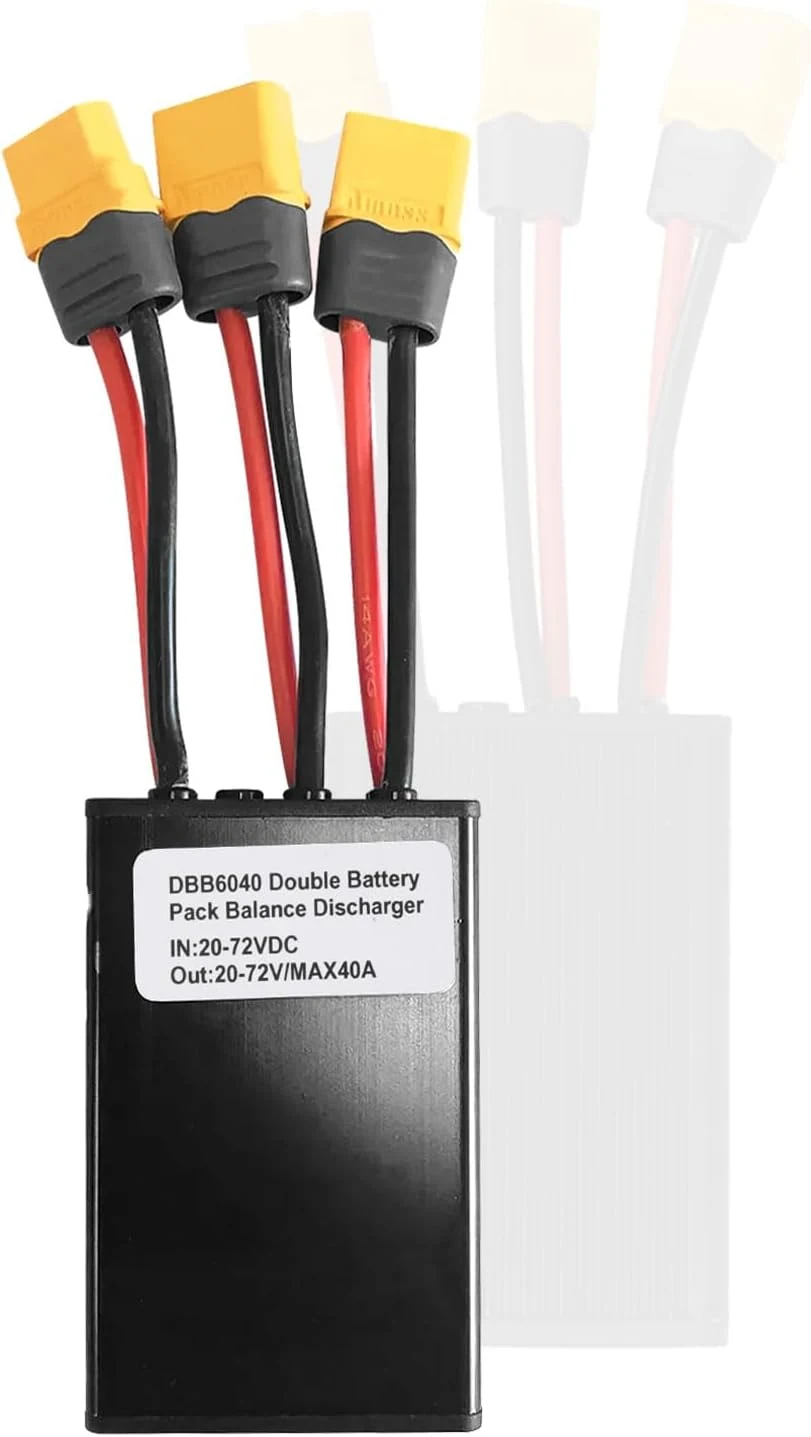 JOJOCY Dual Battery Connector 20V-72V, E-Bike Parallel Module Adapter, XT60 Port Design for Dual Battery Pack Switch Balancer