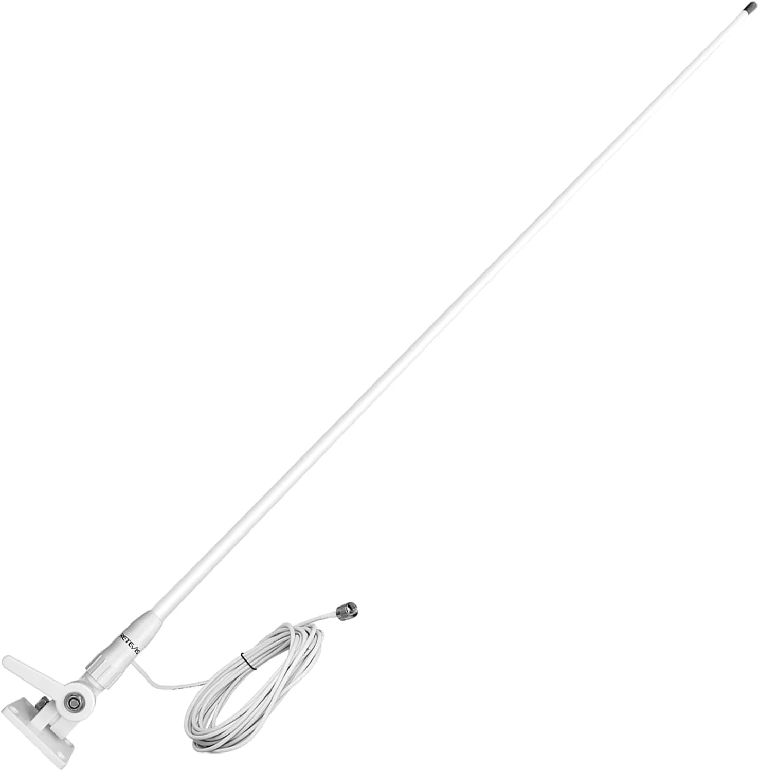 Retevis MA06 VHF Marine Antenna, 3.5dBi Fiberglass Waterproof Boat Antenna (156–163 MHz, 7 m RG-58, PL-259)