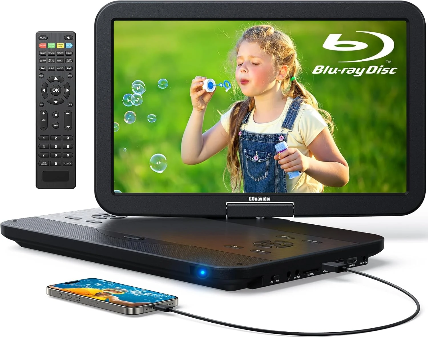 GOnavidio 17.5" Portable Blu Ray DVD Player with 15.4" 1920X1080 review