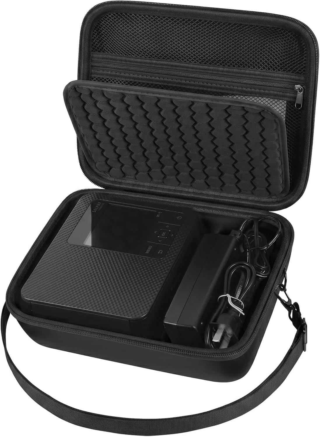 ALKOO Case compatible with Canon SELPHY CP1300/ CP1200/ CP1500 Wireless Compact Photo Printer and Color Ink/Paper Set - Organizer Storage Bag Only (All Black)