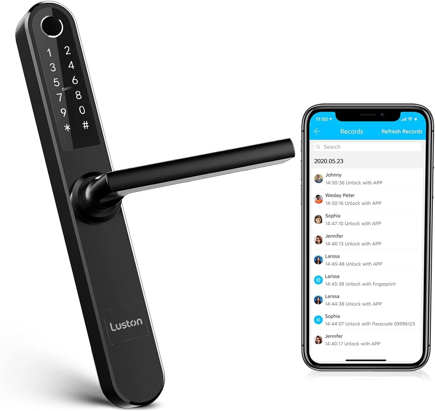Luston Slim Smart Lock Front Door Stainless Steel Waterproof Mortise review