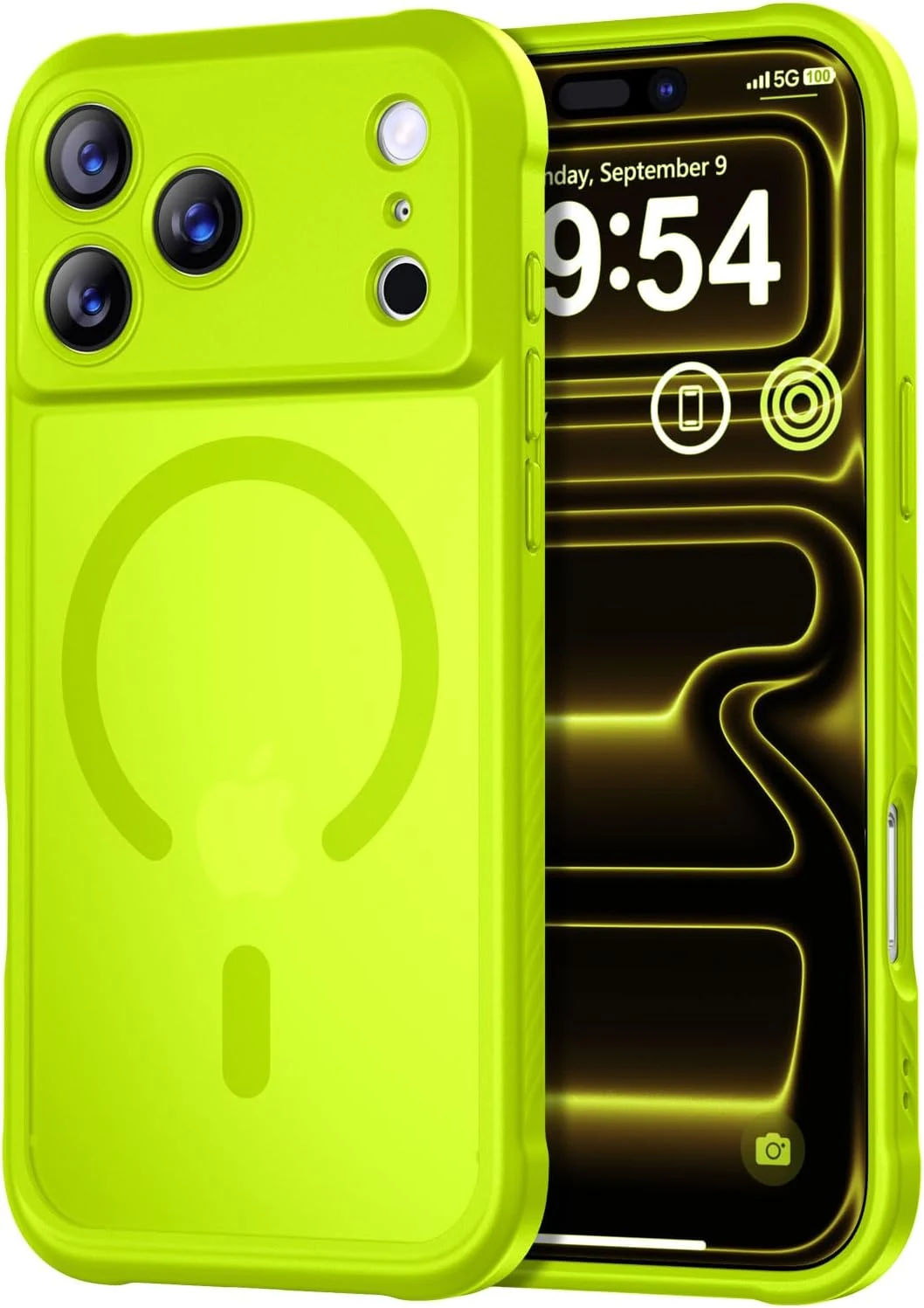 Thomo Magnetic for iPhone 17 Pro Max Case, Compatible with MagSafe, Full Camera Protection (Fluorescent Green)