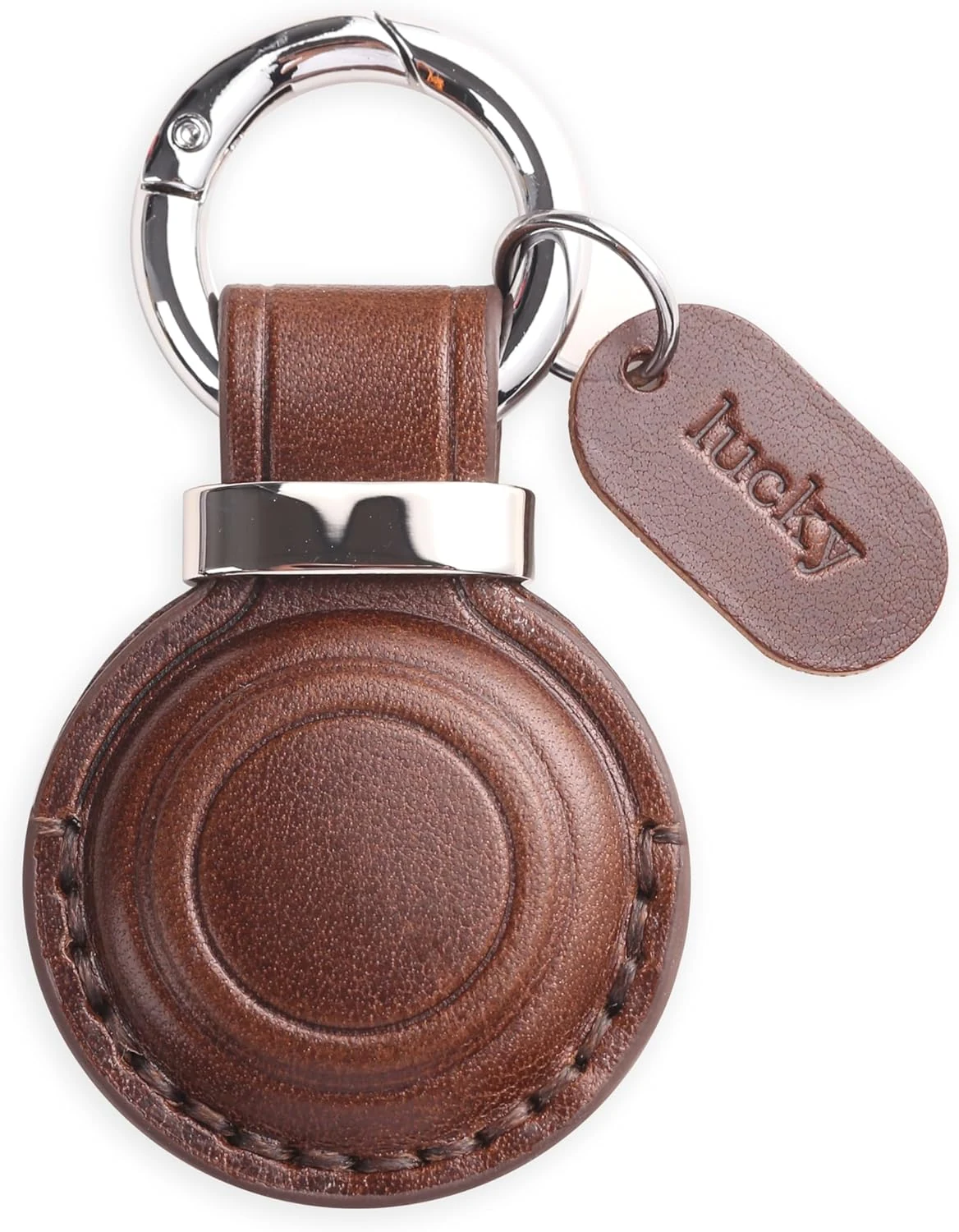 Jayanes Genuine Leather AirTag Keychain Holder