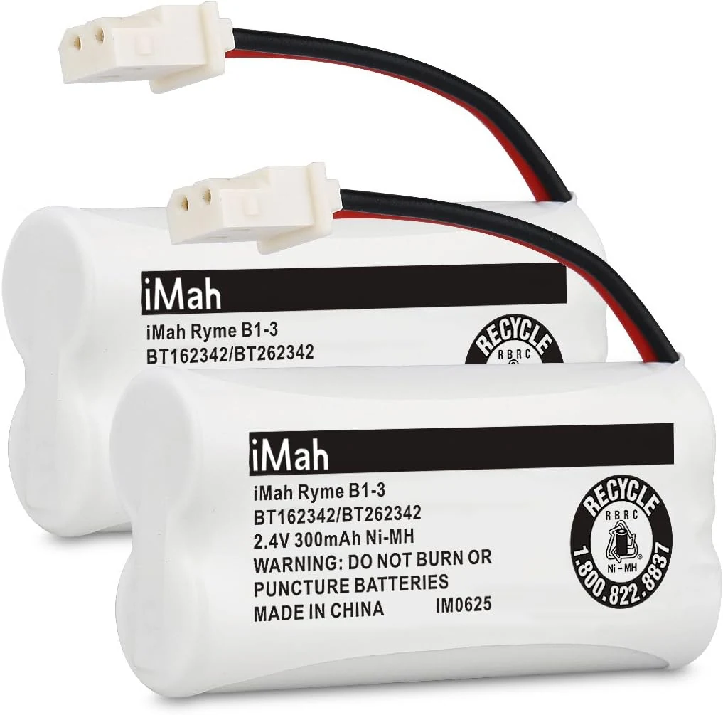 iMah BT162342 BT262342 Cordless Phone Batteries Compatible with BT183342 BT283342 BT166342 BT266342 (Pack of 2)