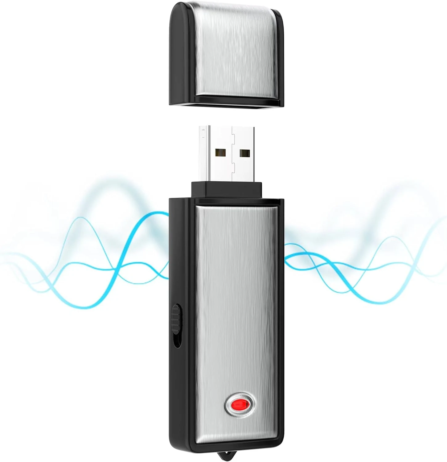 HAKSDOWO 16GB Voice Recorder (USB Rechargeable, Noise Reduction, WAV)
