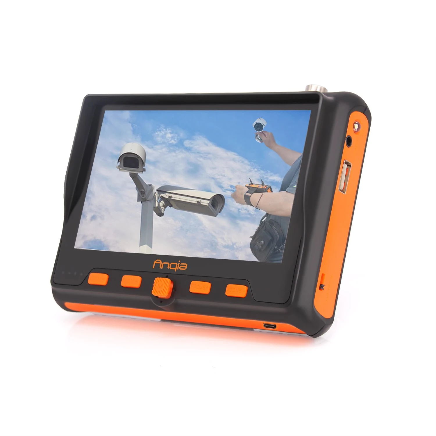 5 MP CCTV Security Camera Tester, 5" AHD TVI CVI CVBS CCTV Analog Video PTZ Control & Cable Tester (HDMI input)