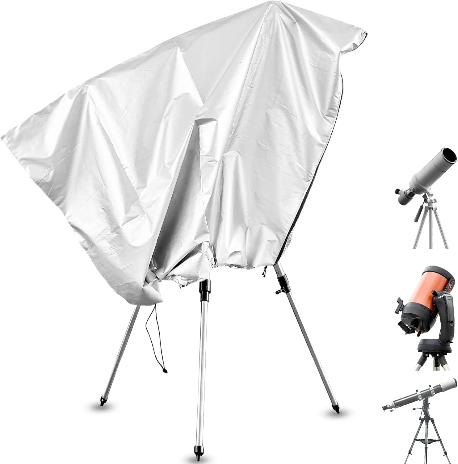 Bigwinyep telescope cover with adjustable drawstring waterproof astronomical telescope cover (150x85cm)