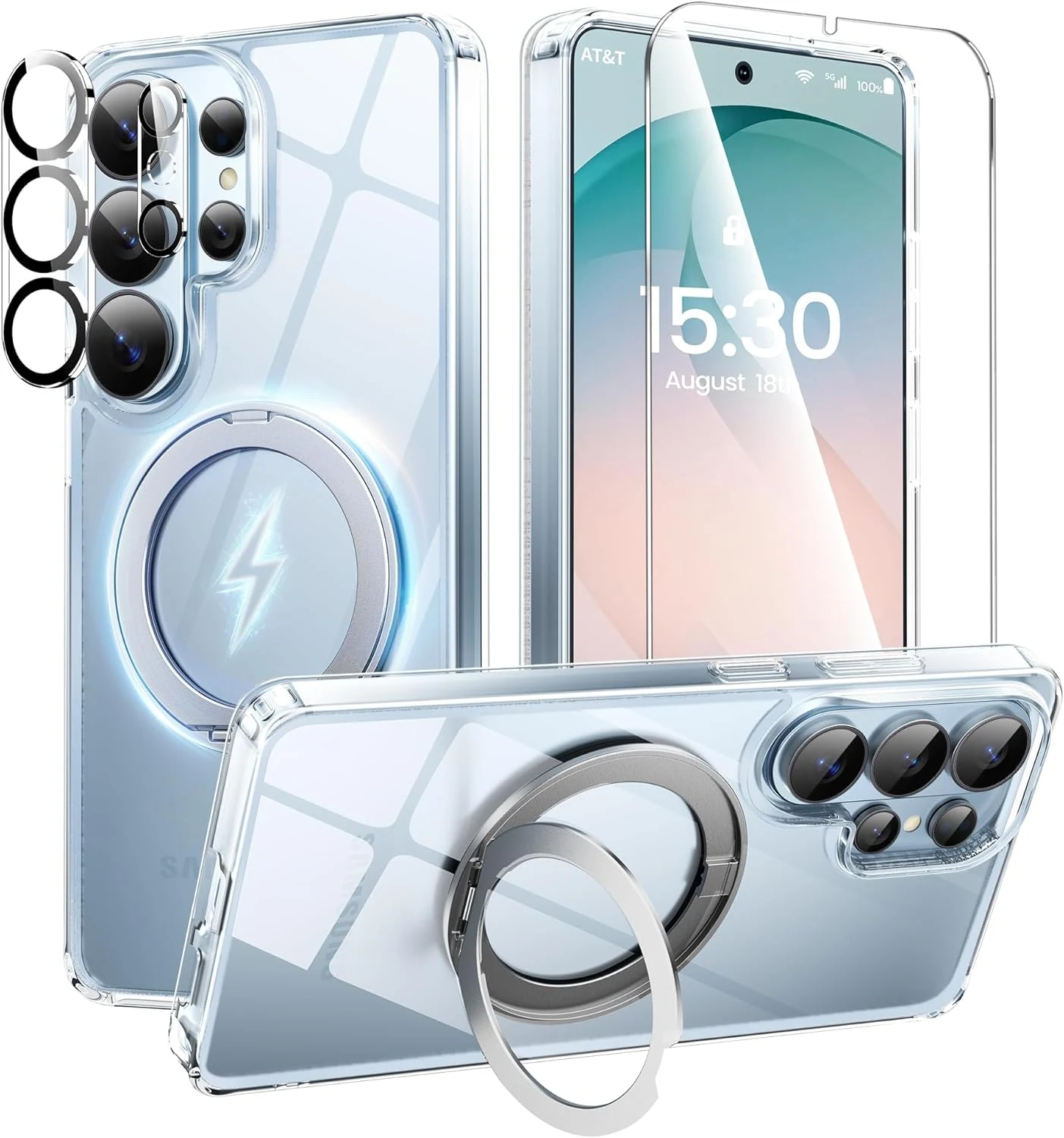 360°Ring Stand for Samsung Galaxy S26 Ultra Case with 1X Screen Protector +1X Camera Cover