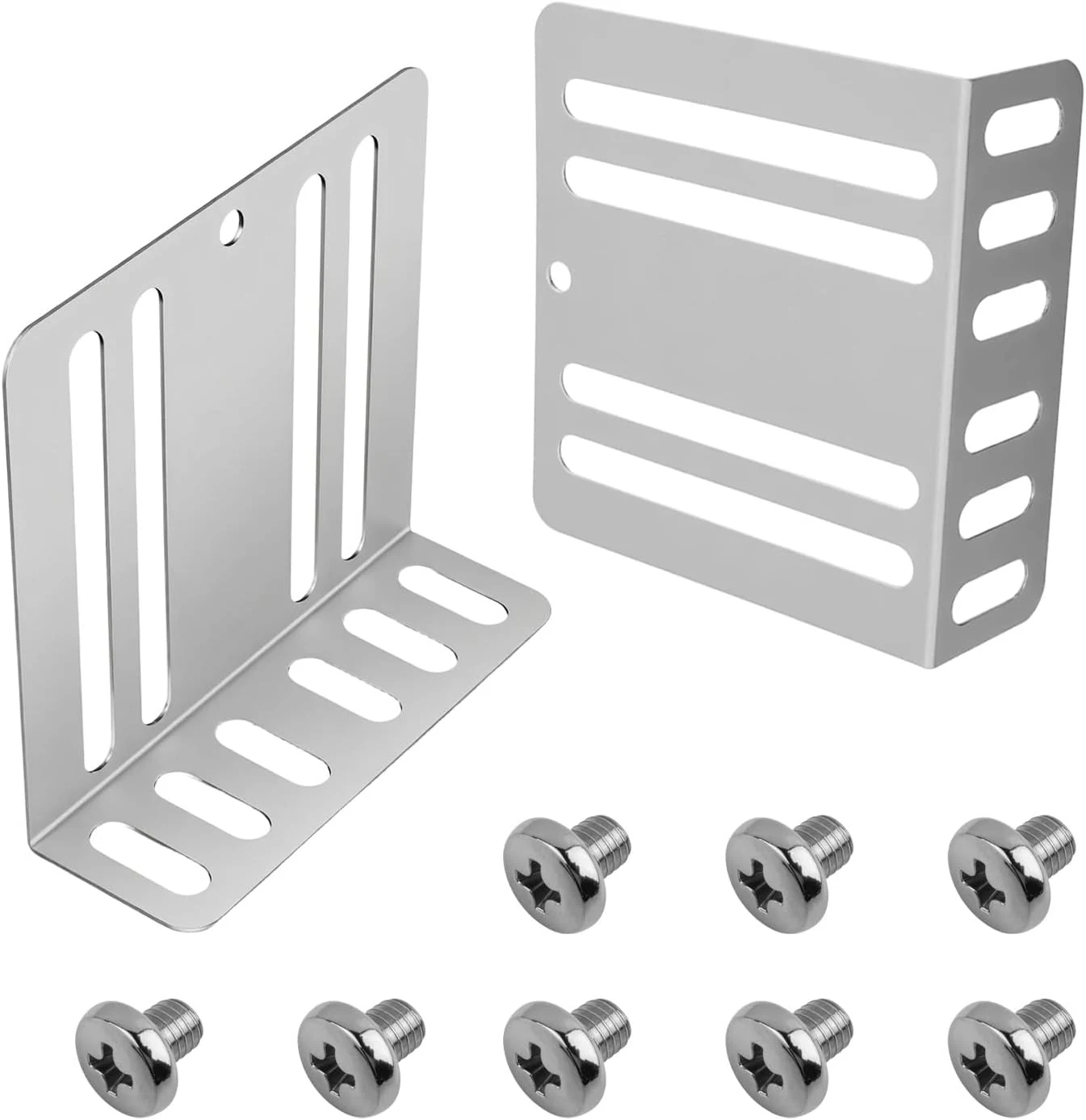 2PCS Car Double DIN Installation Kit with Screws (Metal Mounting Brackets)