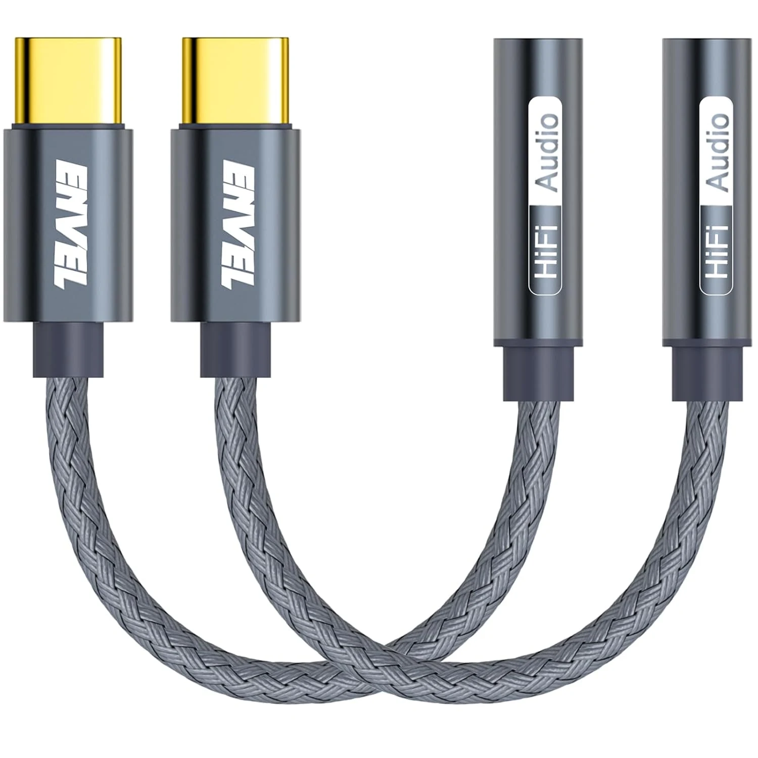 ENVEL USB C to 3.5mm Headphone Jack Adapter, 2 Pack