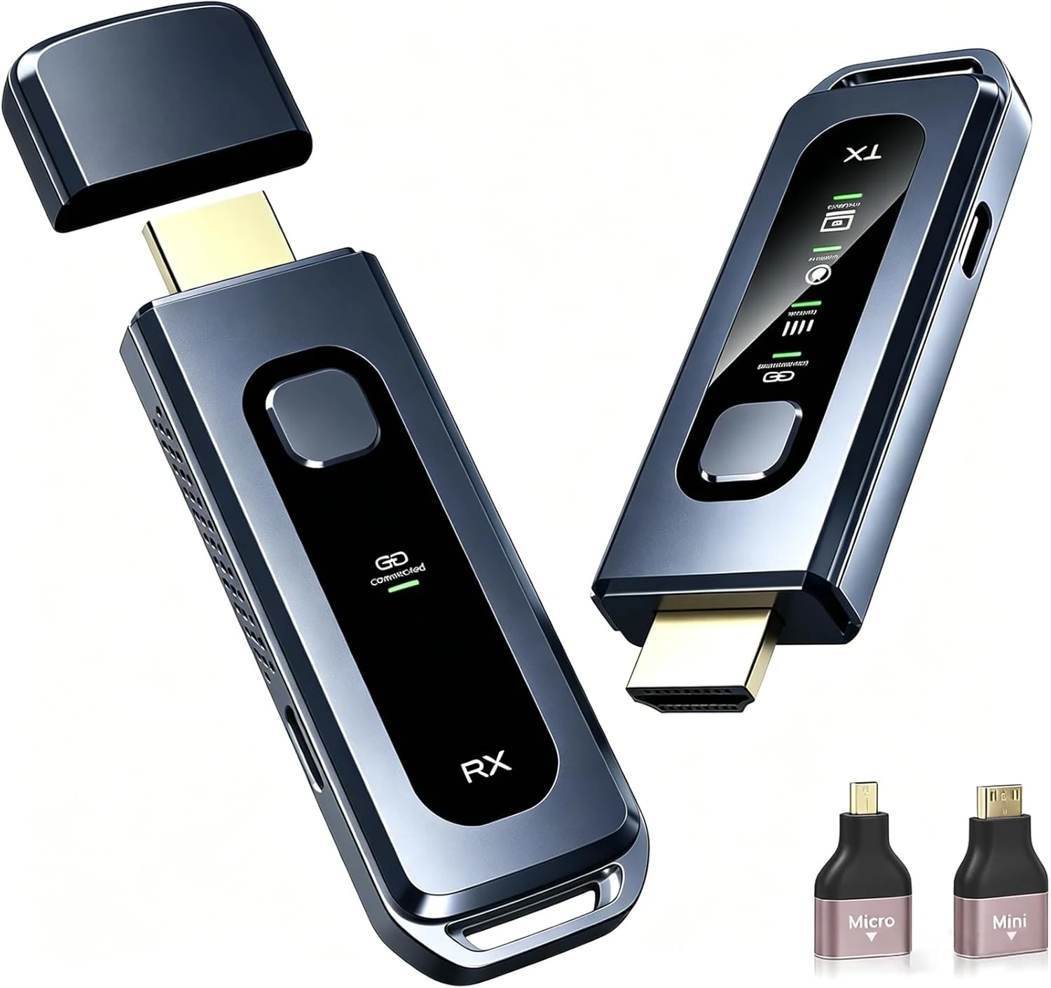Wireless HDMI Transmitter and Receiver 328FT/100M, LED Display, 4K Input & Output, 5.8G+2.4G Dual Band