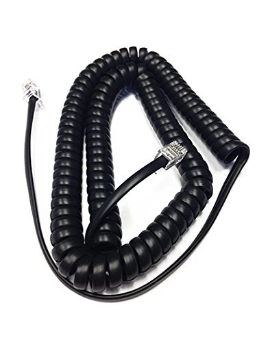 The VoIP Lounge Replacement 12 Foot Black Handset Cord for Polycom VVX Series IP Phone