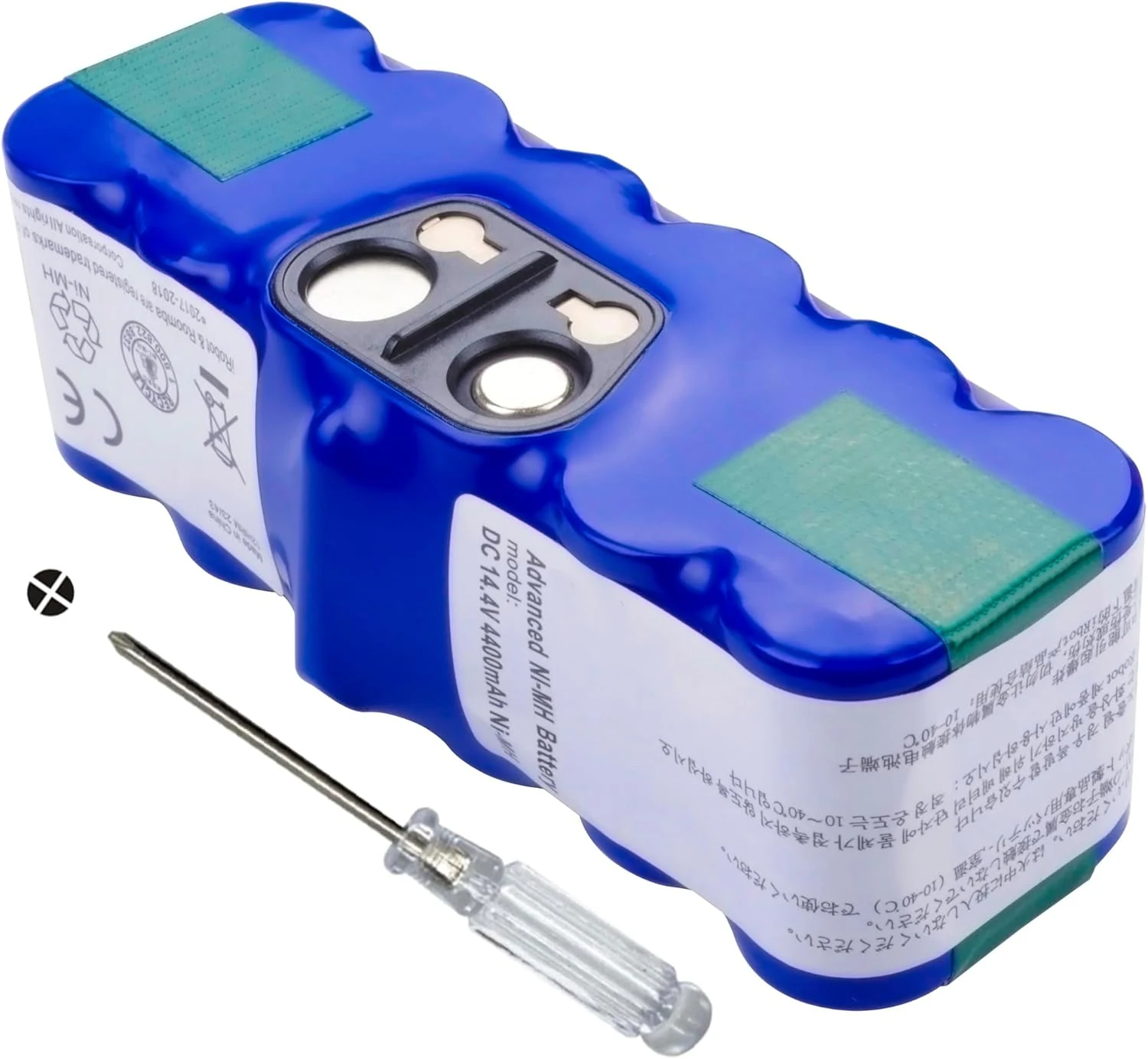 Replacement NiMH Battery for iRobot Roomba 500 510 521 527 530 531 532 533 535 536 600 610 618 620 650 655 660 700 760 770 780 790 800 870 871 880 R3 Pet Series Blue 14.4V/4400mAh (Blue)
