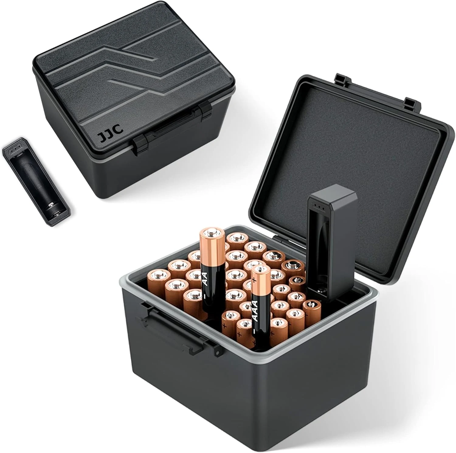 JJC AA AAA Battery Case Holder for 20 Double A and 14 Triple A with Removable Tester