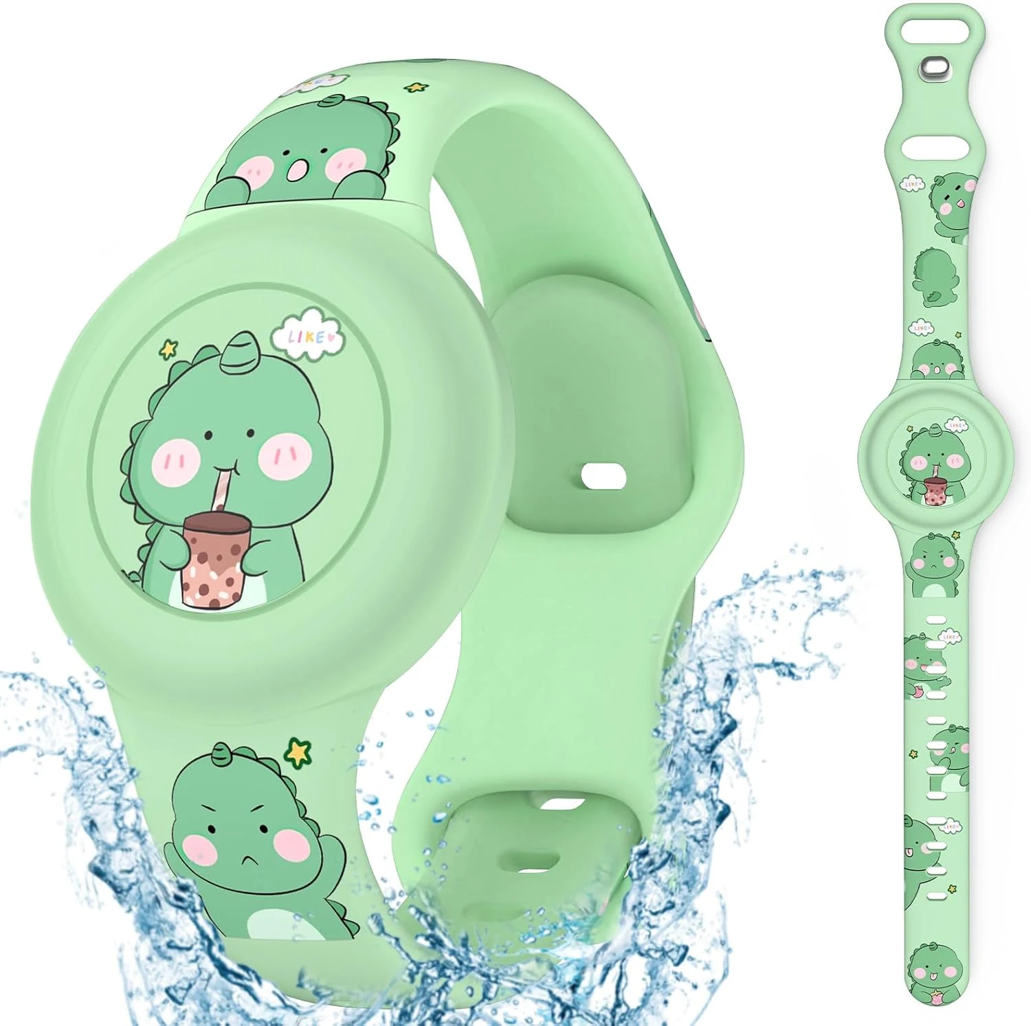 Ekoonpft Waterproof Air Tag Bracelet for Kids, Cute Cartoon AirTag review