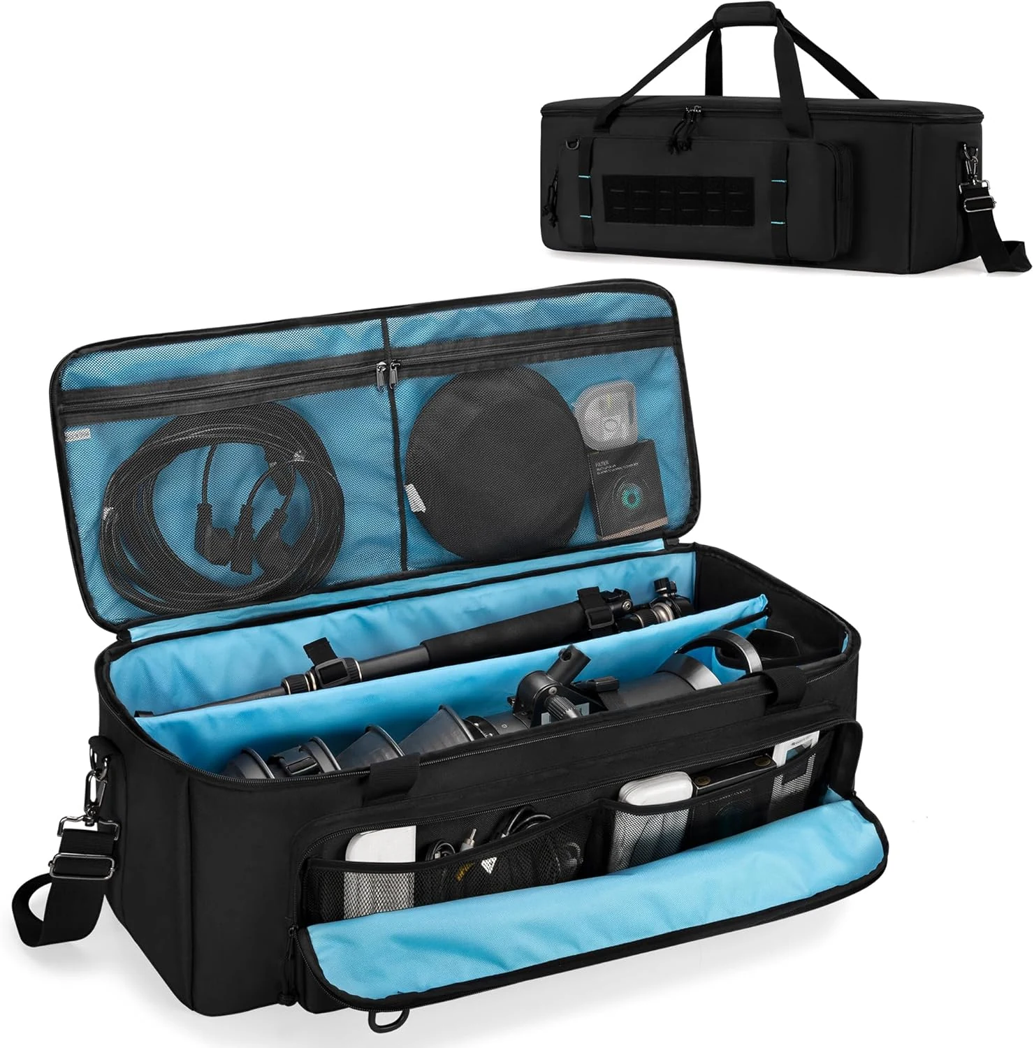 samdew 30'' Tripod Travel Bag, Photo Studio Equipment Case with Secure Buckles & Lens Storage Pocket