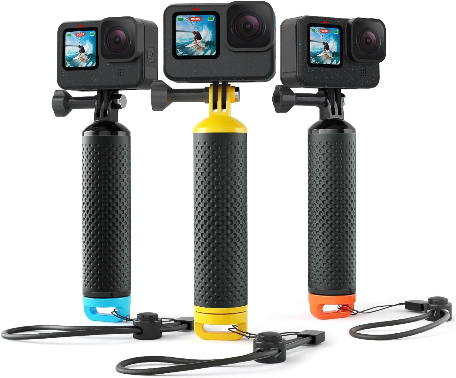 Sametop Floating Handle Grip Floaty Stick Waterproof Handler Accessory Compatible with GoPro Hero 13–1, Osmo Action Cameras (Yellow)