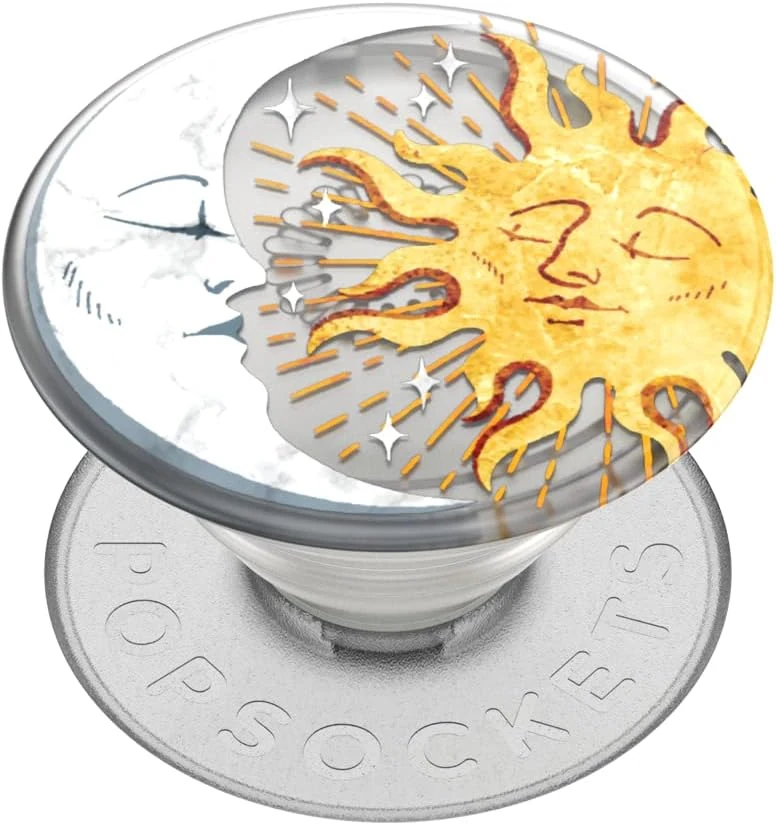 PopSockets Adhesive Phone Grip, Holder, Phone Stand, Plants - Translucent Sun and Moon